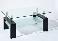 Tavolino da salotto Kenzingen, Tavolo basso da caffè, Portariviste per divano, Ripiano da soggiorno, 100x60 h45 cm,<Dmora New