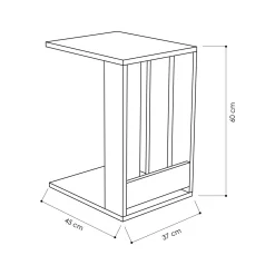 Tavolino da salotto Kyant, 37x45h60 cm,<Dmora Online
