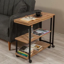 Tavolino da salotto Lagaros, 70x76 h63 cm, Quercia e Nero<Dmora Best Sale