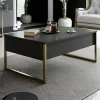 Tavolino da salotto Lavinia, 90x60h40 cm, Antracite e Oro<Dmora Discount