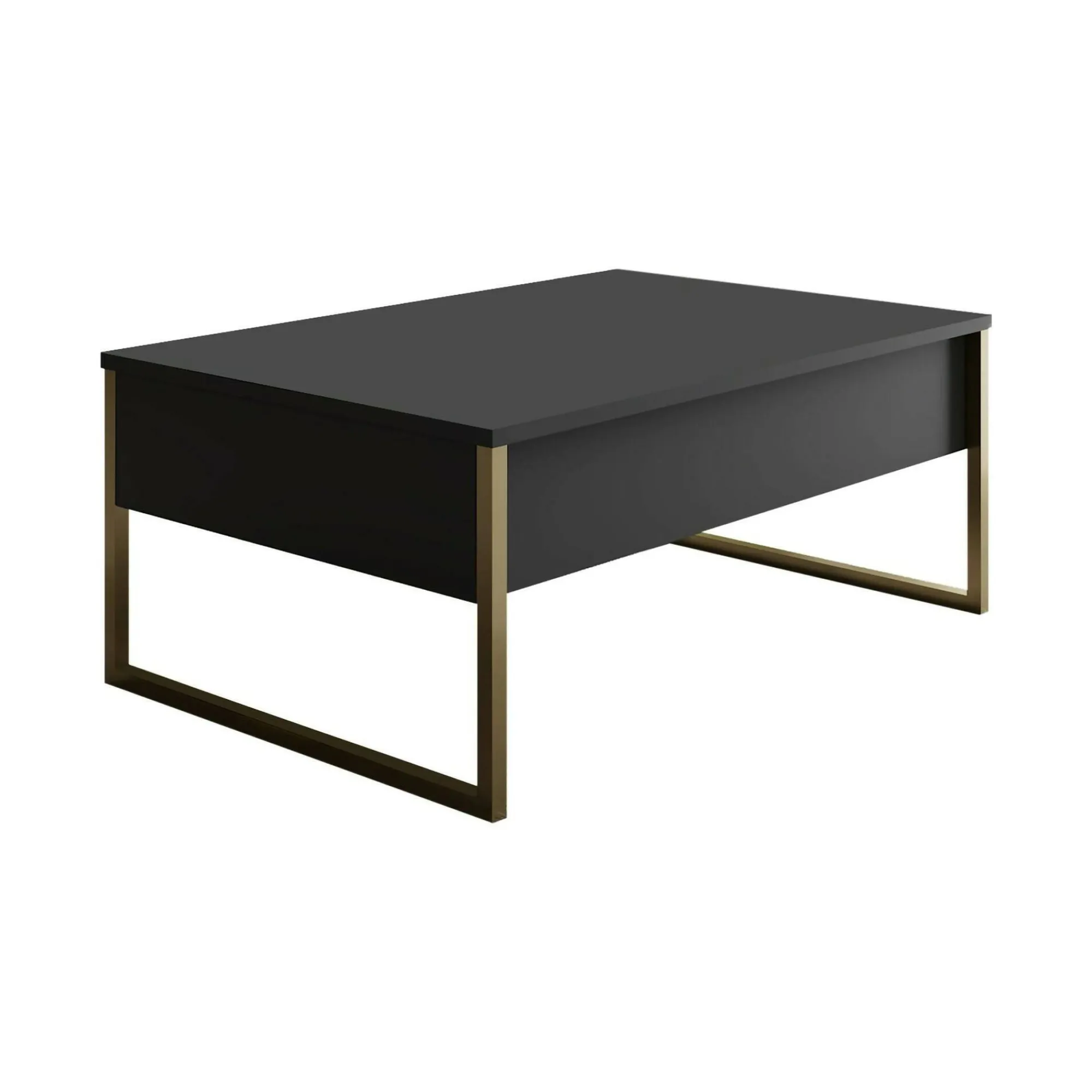 Tavolino da salotto Lavinia, 90x60h40 cm, Antracite e Oro<Dmora Discount