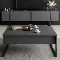 Tavolino da salotto Lavinia, 90x60h40 cm, Antracite e Nero<Dmora Flash Sale
