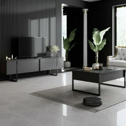 Tavolino da salotto Lavinia, 90x60h40 cm, Antracite e Nero<Dmora Flash Sale