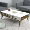 Tavolino da salotto Mansuk, 105x35h60 cm, Noce e Bianco<Dmora Best