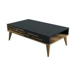 Tavolino da salotto Mansuk, 105x35h60 cm, Noce e Antracite<Dmora Shop