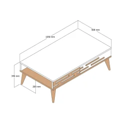 Tavolino da salotto Mansuk, 105x35h60 cm, Noce e Antracite<Dmora Shop