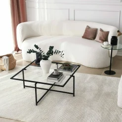 Tavolino da salotto Mascate, 85x85h35 cm,<Dmora Hot