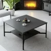 Tavolino da salotto Mia, 80x80h40 cm, Antracite e Nero<Dmora Fashion