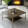 Tavolino da salotto Mia, 80x80h40 cm, Noce e Nero<Dmora Fashion