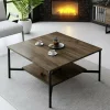 Tavolino da salotto Mia, 80x80h40 cm, Noce e Nero<Dmora Best