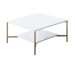 Tavolino da salotto Mia, 80x80h40 cm, Bianco e Nero<Dmora New