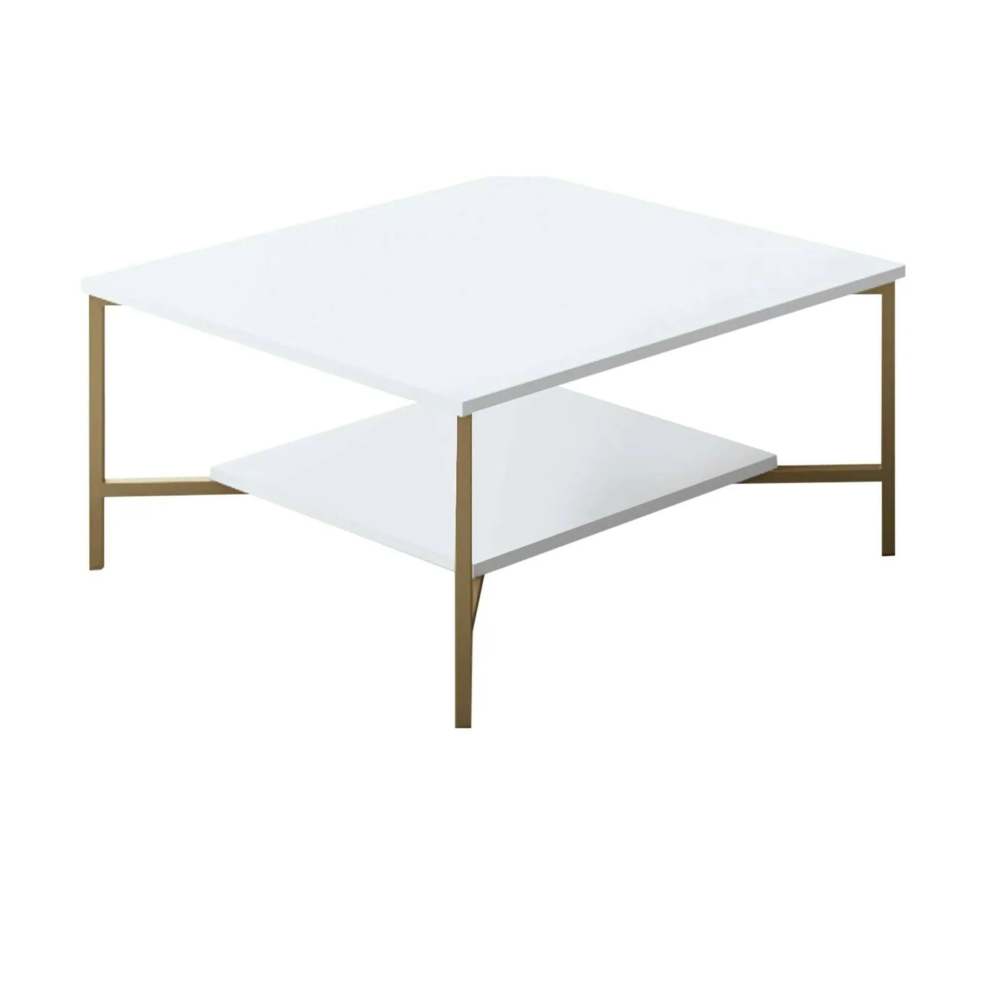 Tavolino da salotto Mia, 80x80h40 cm, Bianco e Nero<Dmora New