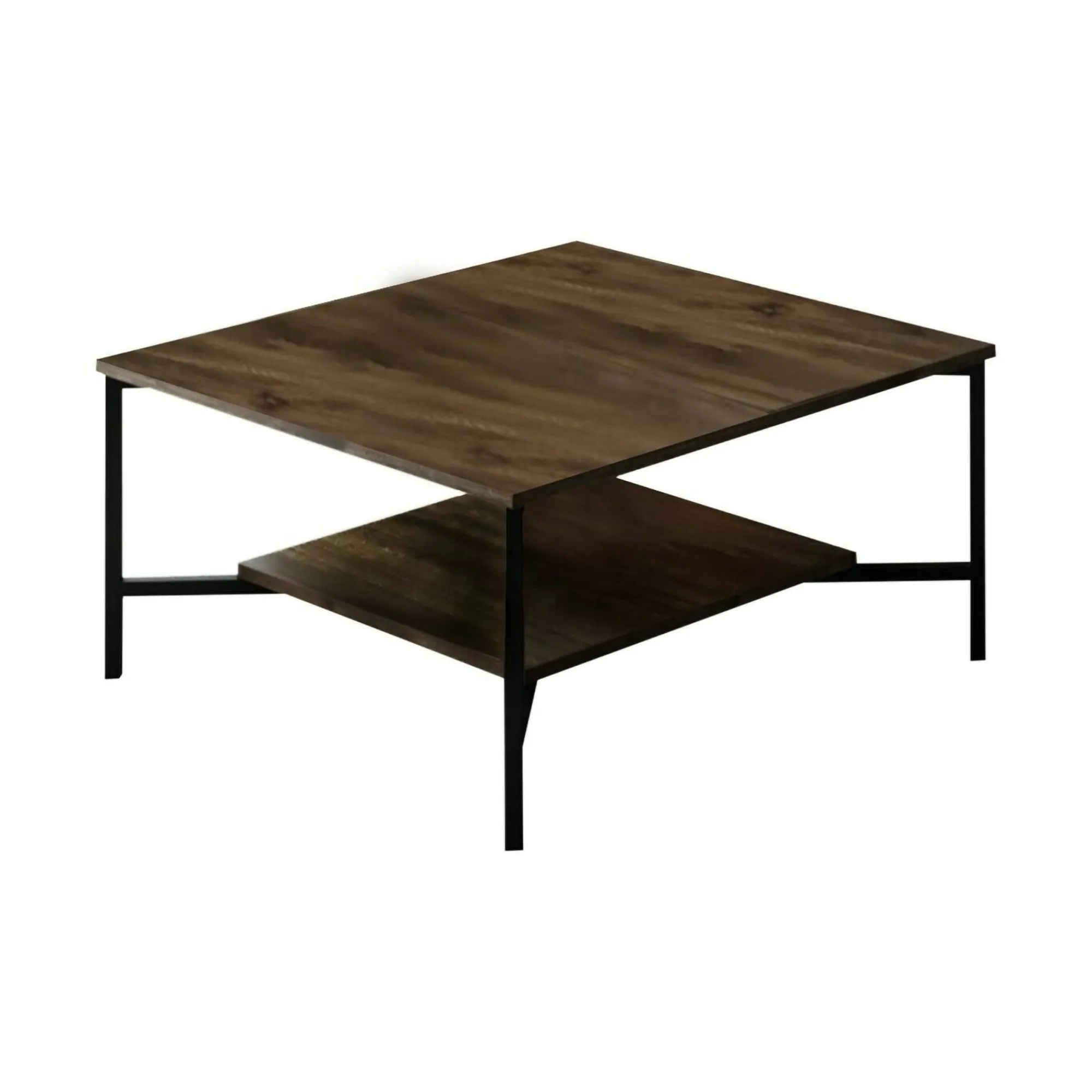 Tavolino da salotto Mia, 80x80h40 cm, Noce e Nero<Dmora Best