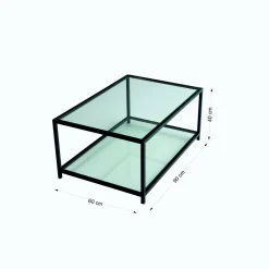 Tavolino da salotto Mina, 90x60h40 cm, Tortora e Nero<Dmora Flash Sale