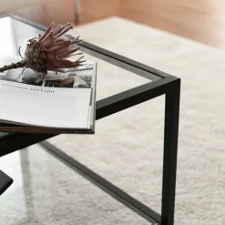 Tavolino da salotto Mina, 90x60h40 cm, Tortora e Nero<Dmora Flash Sale
