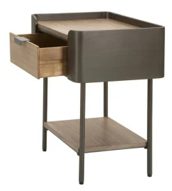Tavolino da salotto Muse, 51x41 h60 cm, Grigio e Marrone<Dmora Clearance