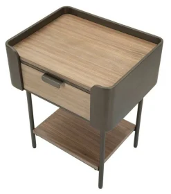Tavolino da salotto Muse, 51x41 h60 cm, Grigio e Marrone<Dmora Clearance