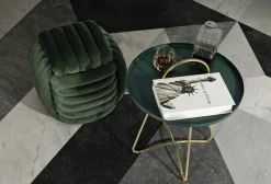 Tavolino da salotto Nigra, 45x45 h59 cm, Verde e Oro<Dmora Flash Sale