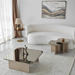 Tavolino da salotto Nuummite, 80x80h40 cm, Tortora e Fumè<Dmora Best Sale