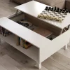 Tavolino da salotto Parche, 100x68h38 cm, Bianco lucido e Rovere<Dmora Fashion