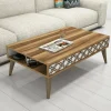 Tavolino da salotto Paz, 105x60h37 cm, Noce e Bianco<Dmora Outlet