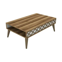 Tavolino da salotto Paz, 105x60h37 cm, Noce e Bianco<Dmora Outlet