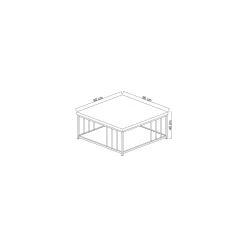Tavolino da salotto Raiden, 90x90h40 cm, Antracite e Nero<Dmora Best Sale