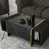 Tavolino da salotto Salvador, 104x60h37 cm, Nero e Oro<Dmora Store