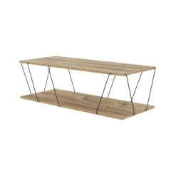 Tavolino da salotto Sarika, 120x50h30 cm, Quercia e Nero<Dmora Best Sale