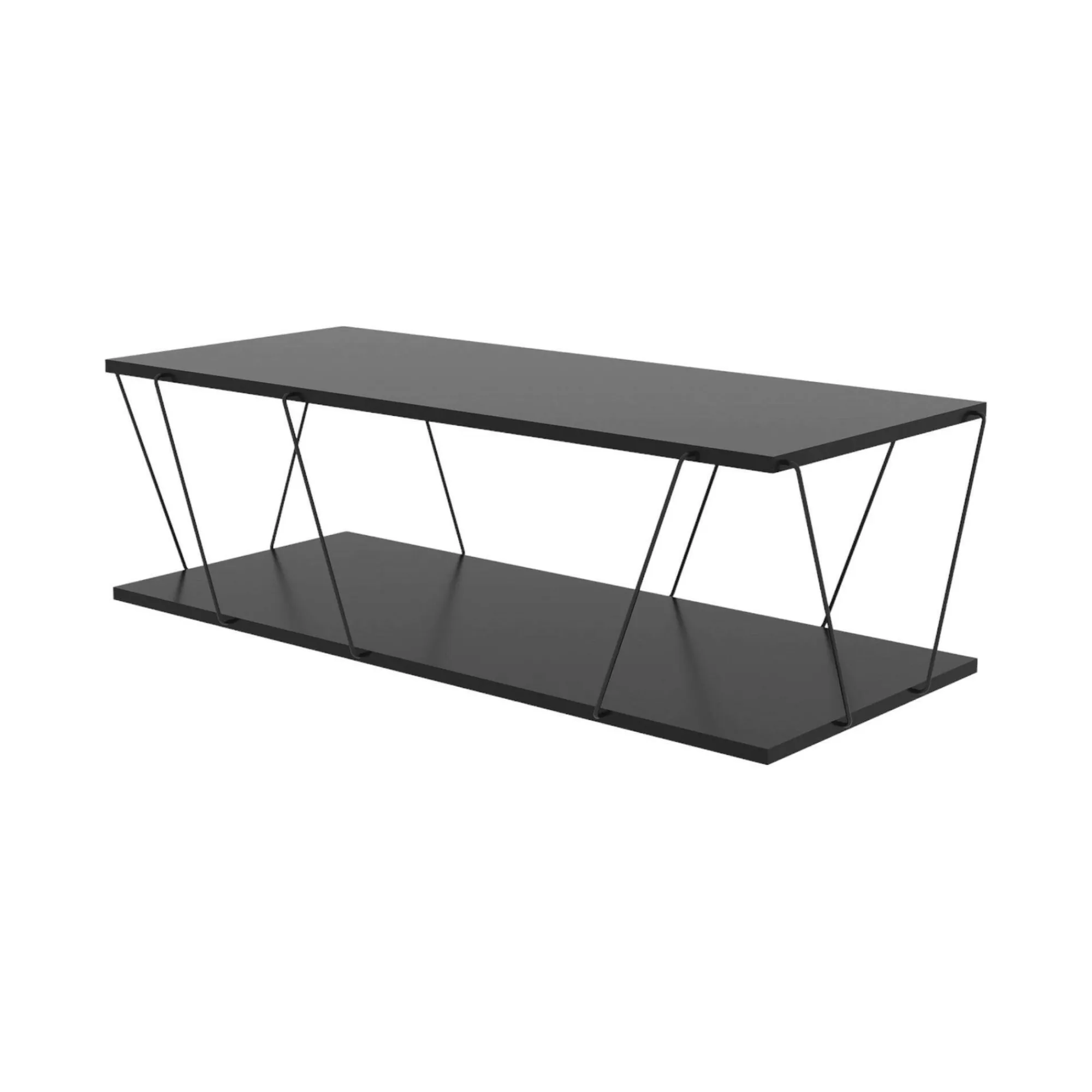 Tavolino da salotto Sarika, 120x50h30 cm, Antracite e Nero<Dmora Discount
