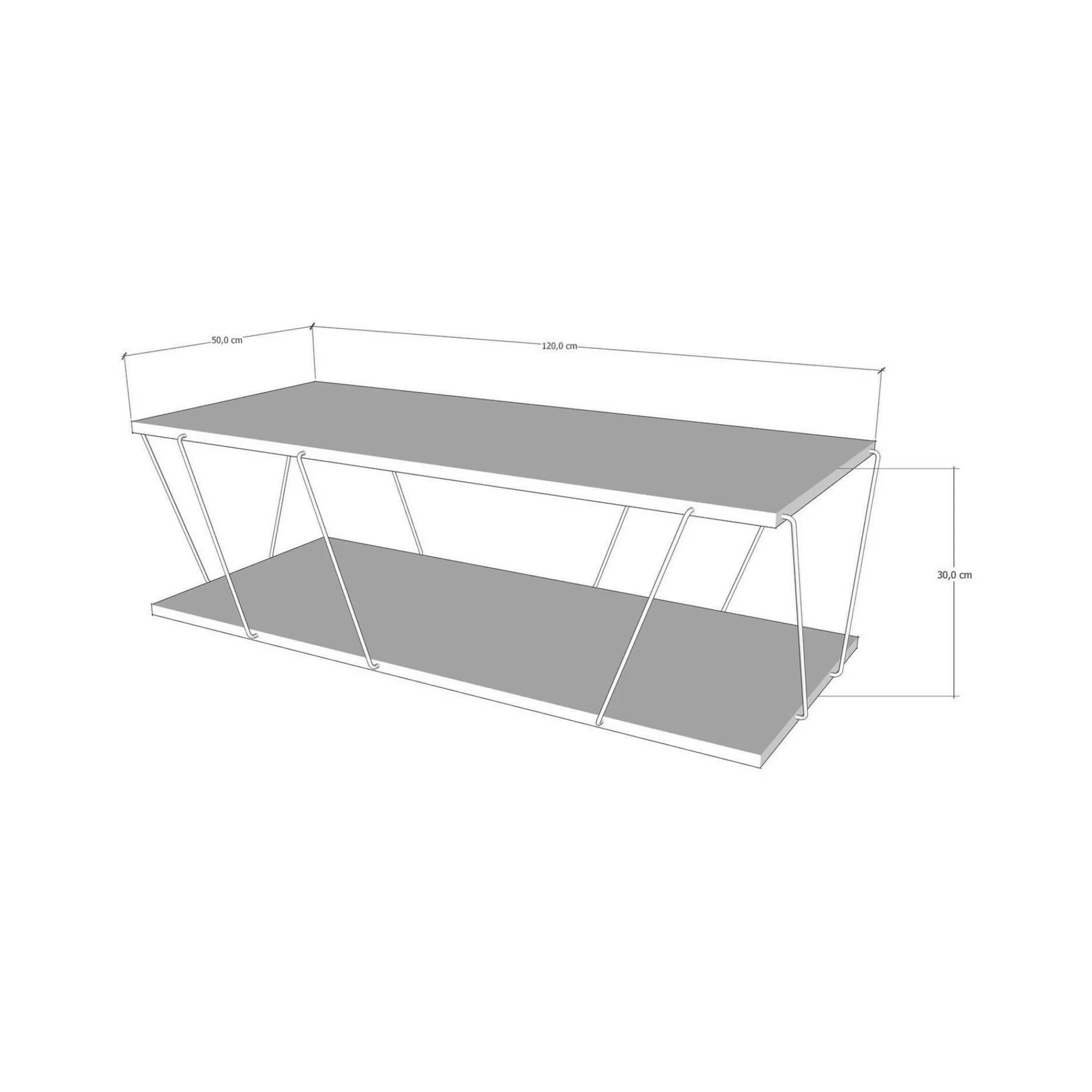 Tavolino da salotto Sarika, 120x50h30 cm, Antracite e Nero<Dmora Discount