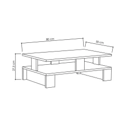 Tavolino da salotto Telescopio, 80x50h28 cm,<Dmora Cheap