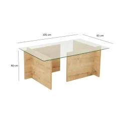 Tavolino da salotto Teti, 105x65h40 cm,<Dmora Hot