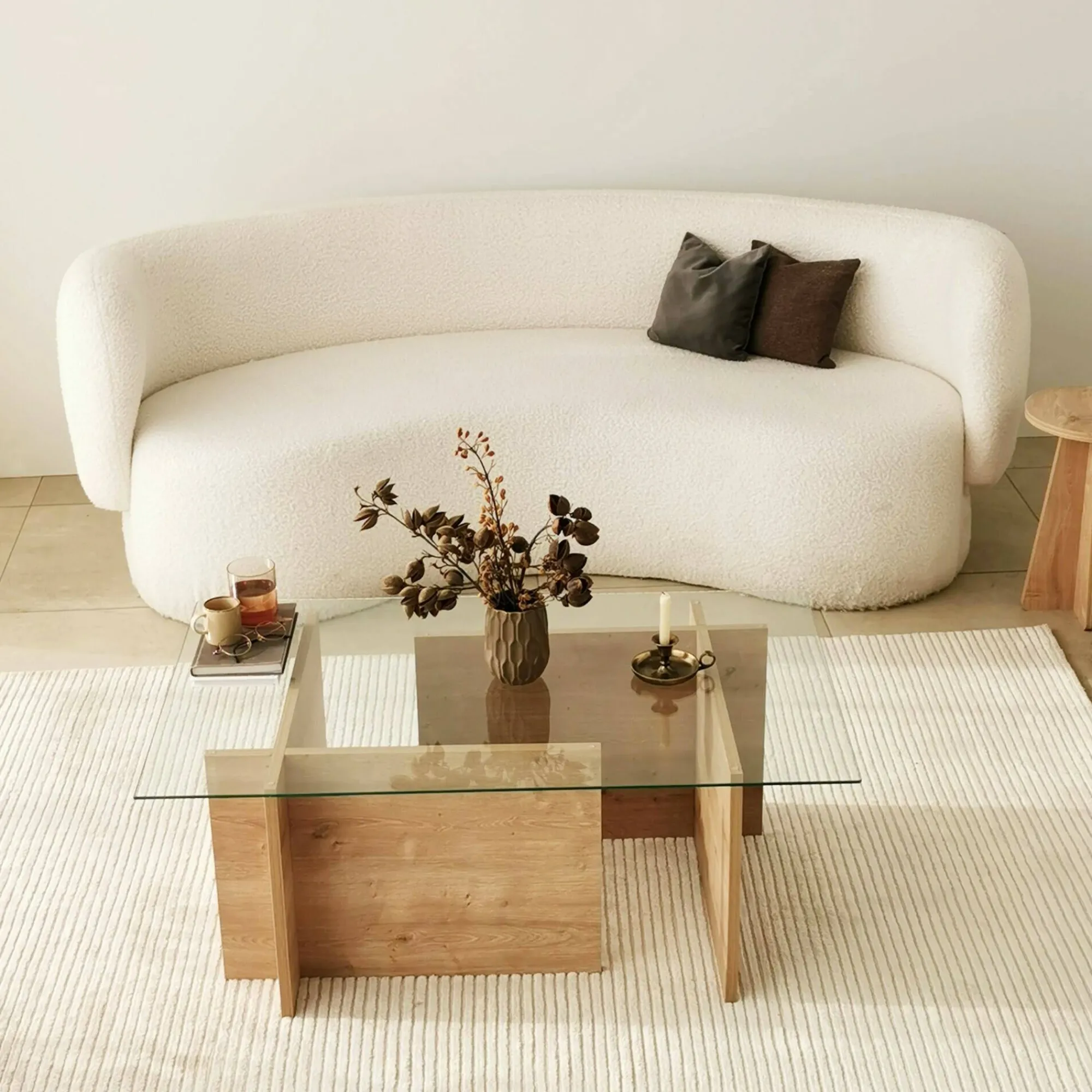 Tavolino da salotto Teti, 105x65h40 cm,<Dmora Hot