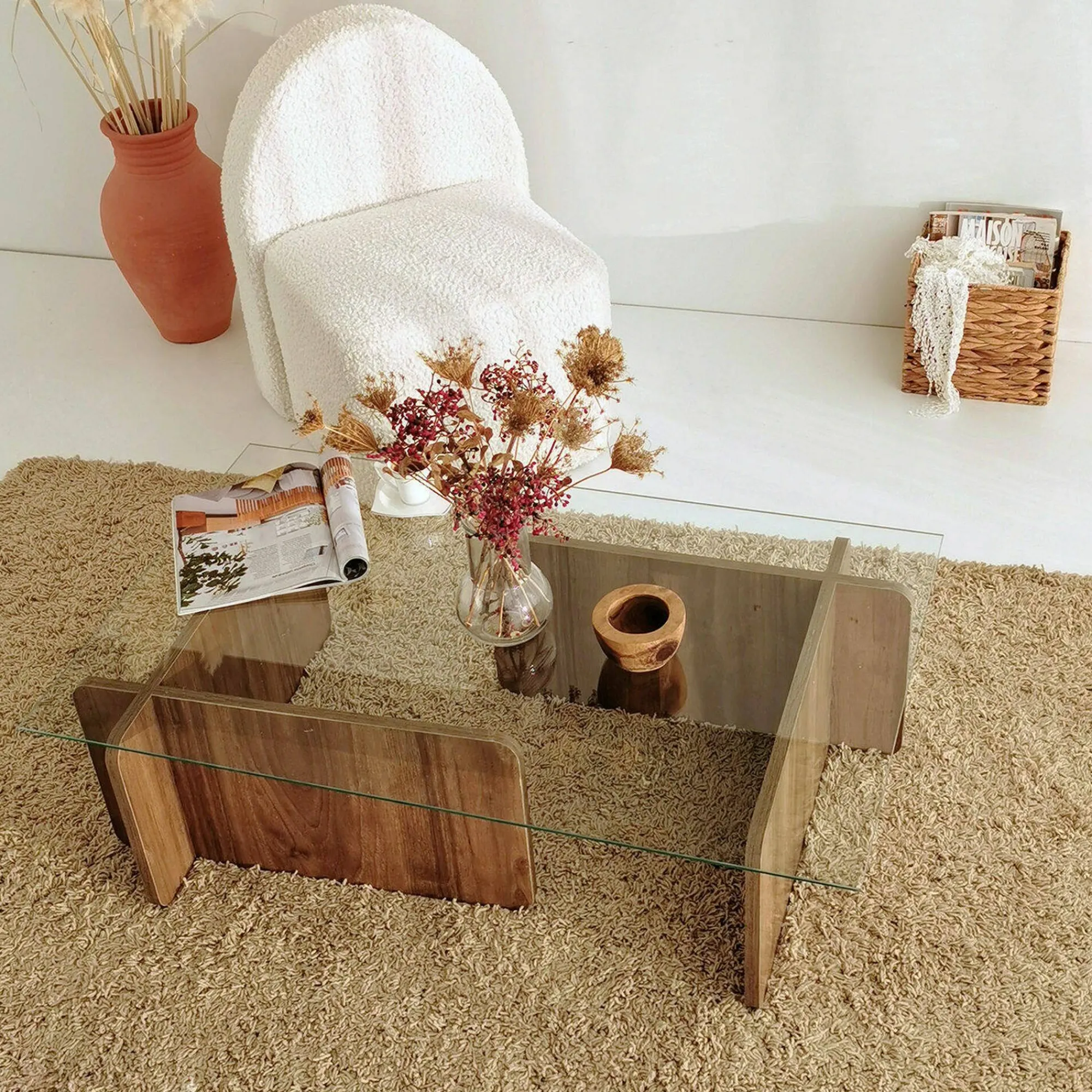 Tavolino da salotto Teti, 105x65h40 cm,<Dmora Clearance