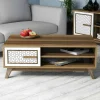 Tavolino da salotto Thimphu, 105x60h38 cm, Noce e Bianco<Dmora Sale