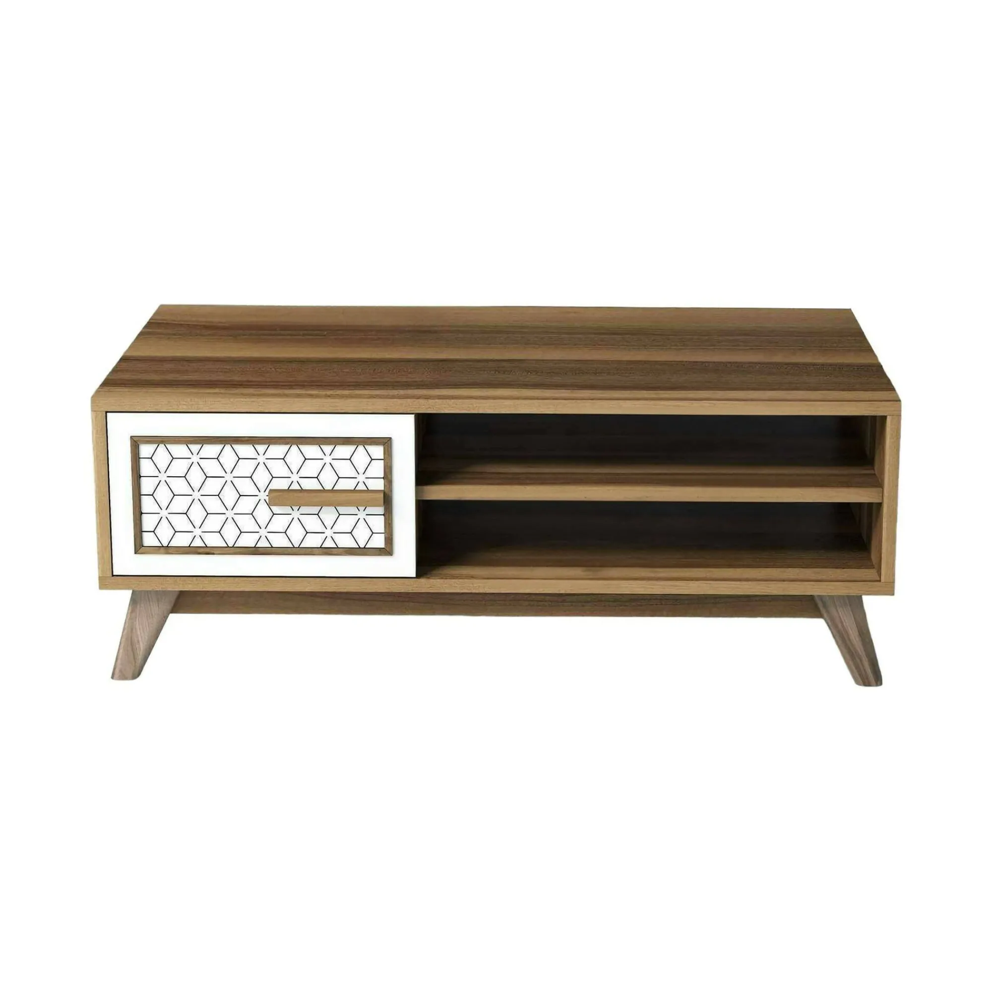 Tavolino da salotto Thimphu, 105x60h38 cm, Noce e Bianco<Dmora Sale