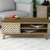 Tavolino da salotto Triaria, 105x60h38 cm, Noce e Bianco<Dmora Discount