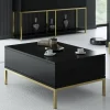 Tavolino da salotto Vespero, 90x60h40 cm, Nero e Oro<Dmora Sale