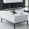Tavolino da salotto Vespero, 90x60h40 cm, Bianco e Nero<Dmora Store