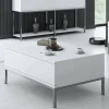 Tavolino da salotto Vespero, 90x60h40 cm, Bianco e Argento<Dmora Best