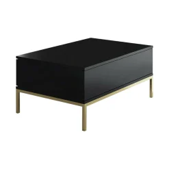 Tavolino da salotto Vespero, 90x60h40 cm, Nero e Oro<Dmora Sale
