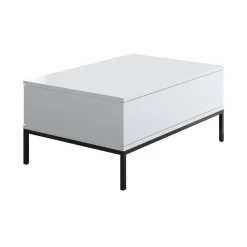 Tavolino da salotto Vespero, 90x60h40 cm, Bianco e Nero<Dmora Store