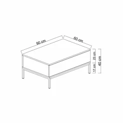 Tavolino da salotto Vespero, 90x60h40 cm, Antracite e Argento<Dmora Cheap