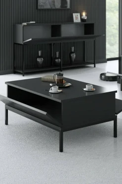 Tavolino da salotto Vespero, 90x60h40 cm, Antracite e Nero<Dmora Discount