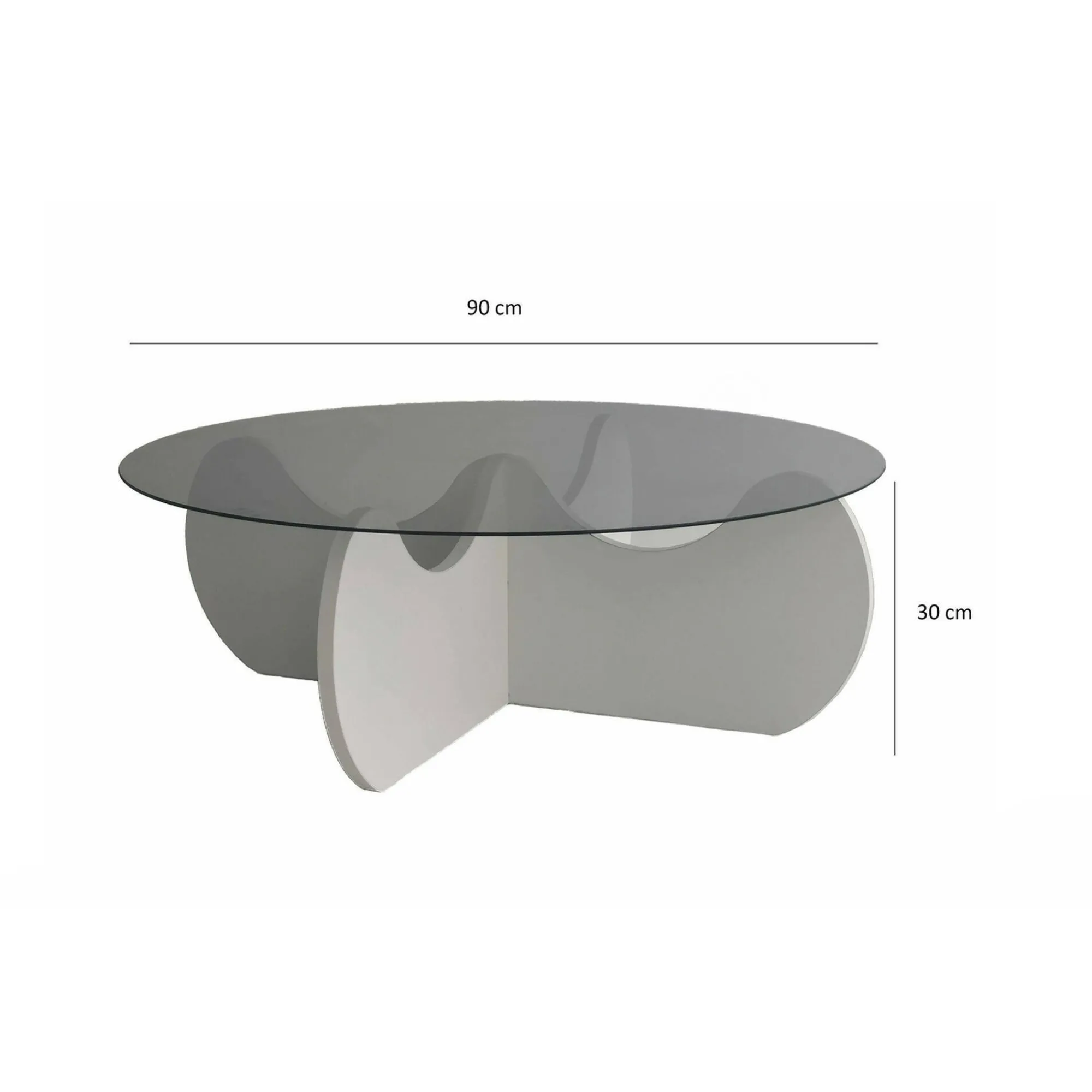 Tavolino da salotto Willow, 90x90h30 cm,<Dmora New