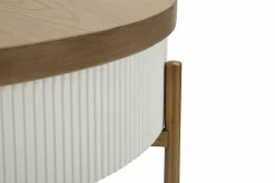 Tavolino da salotto Yakoi, Bianco e Marrone, 80x80 h48 cm<Dmora Hot