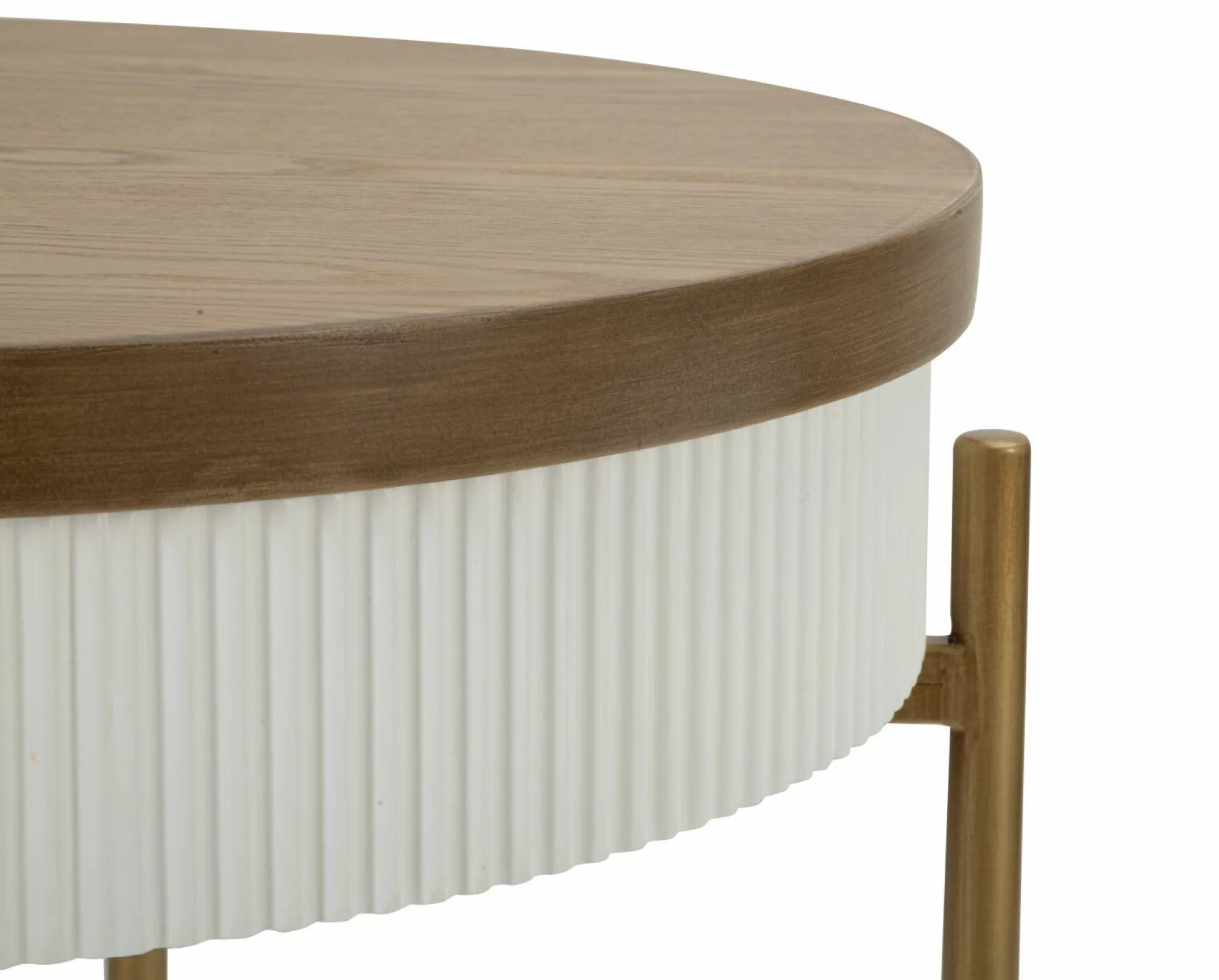 Tavolino da salotto Yakoi, Bianco e Marrone, 55x55 h61 cm<Dmora Sale