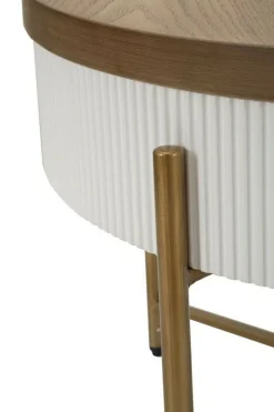 Tavolino da salotto Yakoi, Bianco e Marrone, 80x80 h48 cm<Dmora Hot