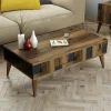 Tavolino da salotto Yang, 105x60h38 cm, Noce e Antracite<Dmora Best